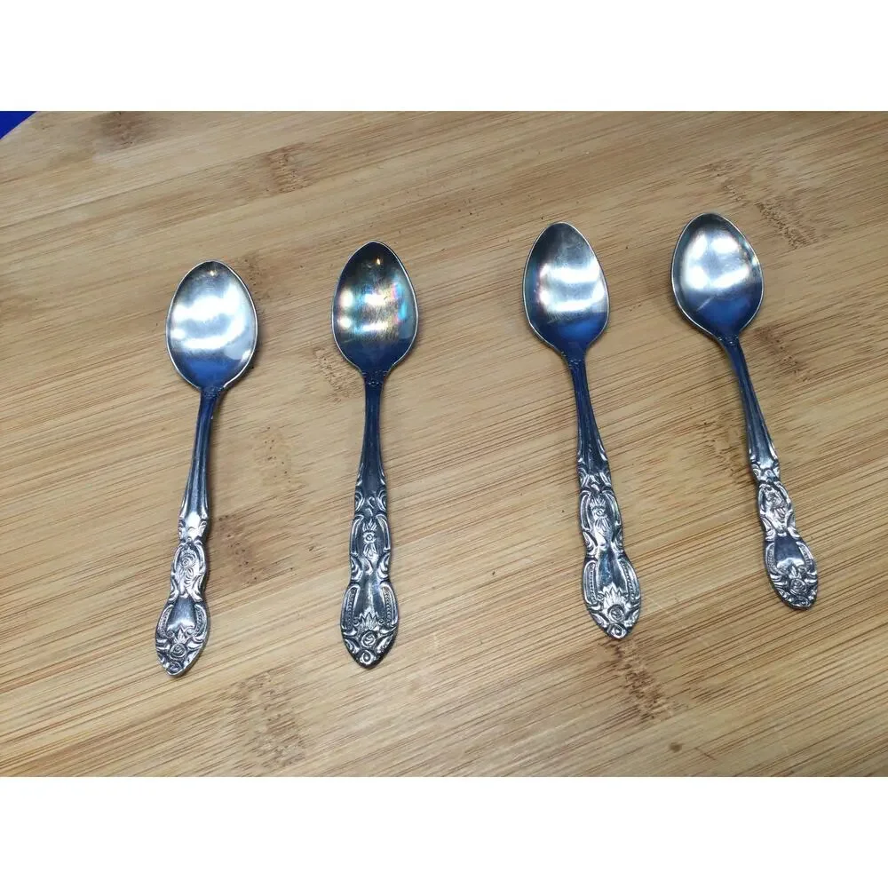 Accord Rose Trio Stainless Steel Sugar Spoon Set of 8 in box
